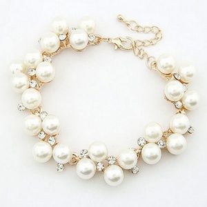 2 for $30 Gold Tone Faux Pearl Bracelet